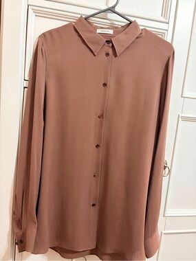 ARITZIA Babaton “Eric shirt” mauve-rose SILK Blouse NWT, large